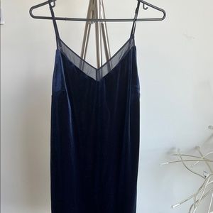 Dynamite blue velvet dress